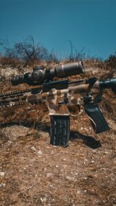 custom camo pattern cerakoted on an ar-15