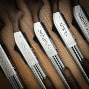 laser engraved wording on shotguns