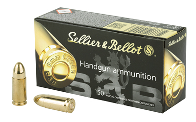 Sellier & Bellot, Pistol, 9MM, 124 Grain, Full Metal Jacket, 50 Round Box