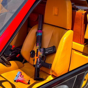 custom miami vice cerakote on an ar-15 and glock