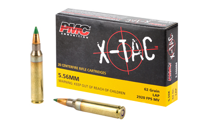 PMC Ammunition, XTAC, 556NATO, 62 Grain, LAP, 20 Round Box, Green Tip