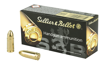 Sellier & Bellot, Pistol, 9MM, 115 Grain, Full Metal Jacket, 50 Round Box