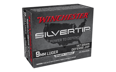 Winchester Ammunition, Silvertip, 9MM, 147 Grain, Hollow Point, 20 Rounds